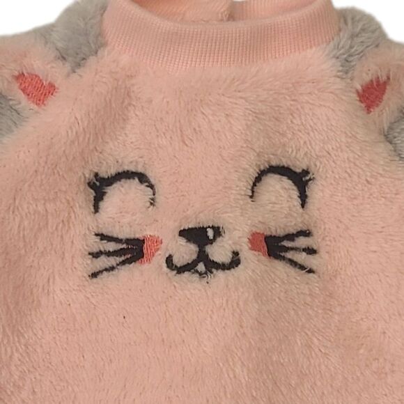 18" Doll Jammies‎ Fleece Kitty Face Pink Gray - Picture 5 of 6